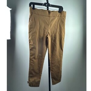 Counterparts Ankle Pants Womens L Brown Excellent Elastic Waist Toggle Hem